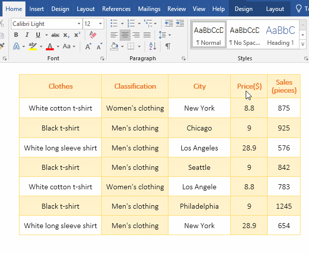 How to delete table border in Word