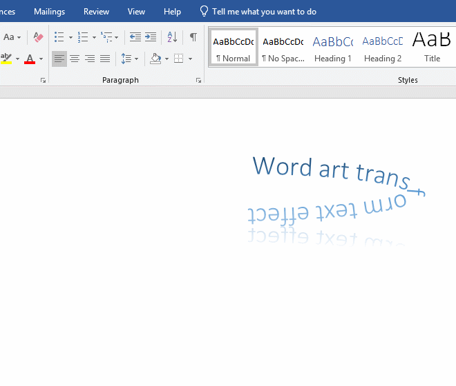Word Art transform Warp