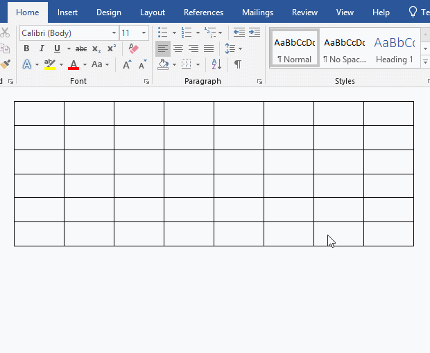 How to remove lines from table in Word