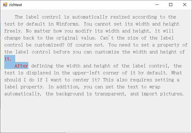 C# Richtextbox Change the specified text to the specified color