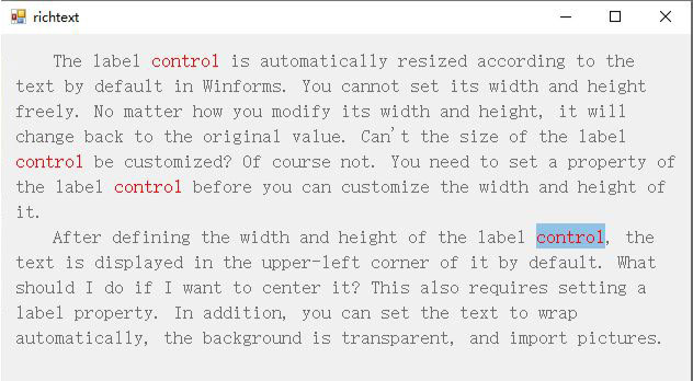 C# WinForms Richtextbox change text color