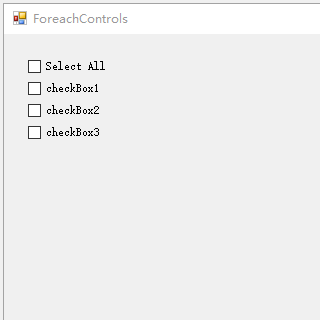C# Windows forms foreach CheckBox Controls(Select all)