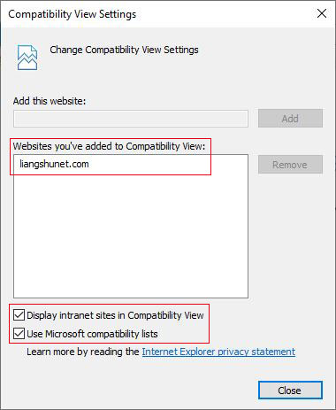 Solve the compatibility view settings cannot be saved