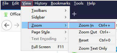 How to zoom page in Firefox