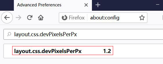 he default zoom ratio of Firefox is changed to 120%