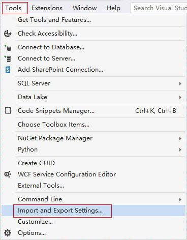 How to reset Visual Studio to default settings in two ways