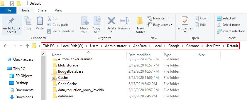 Change chrome cache folder Windows 7, 8, 10