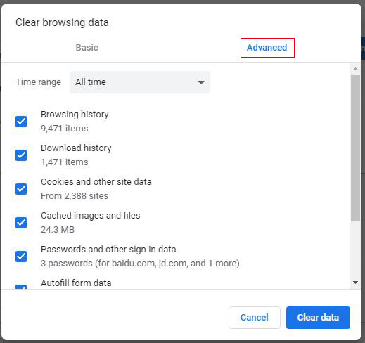 how to clear browsing data in chrome