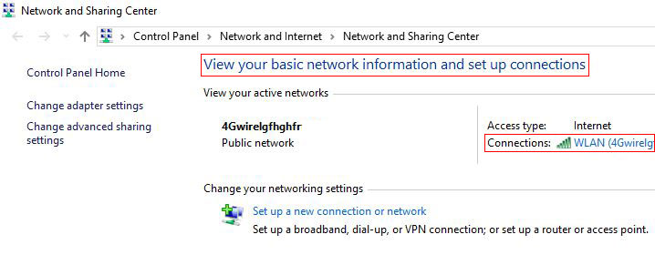 Network and Sharing Center in Windows 8 and Windows 10