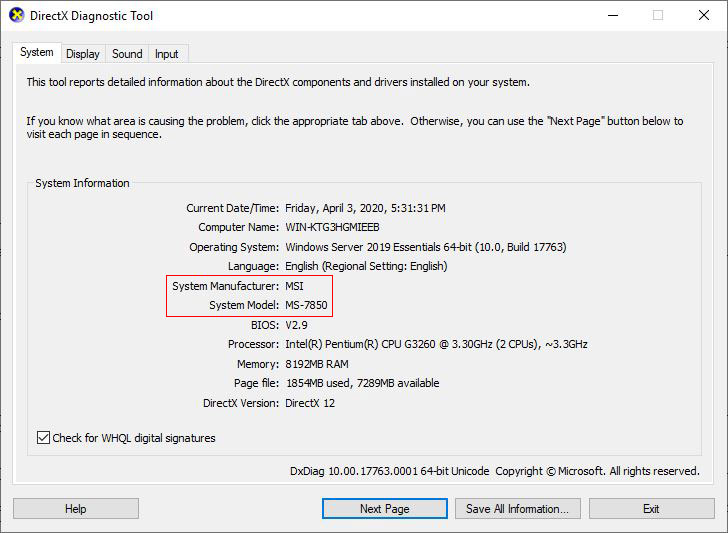 How to see motherboard model