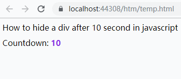 How to hide a div after 10 second in javascript