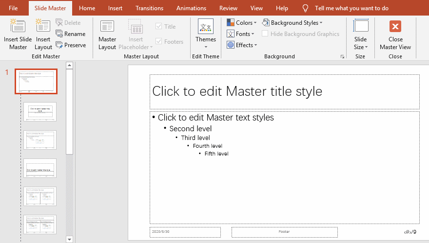 Add the page number and total page number to the newly drawn text box on the master page