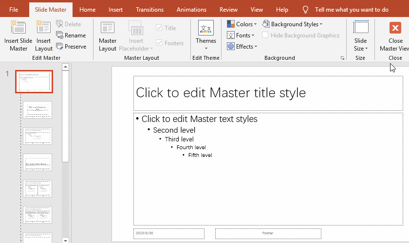 The slide number is not displayed on the master