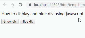 Javascript show hide div onclick