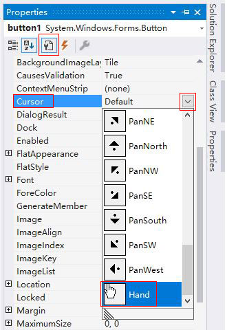 Set mouse cursor style with properties in C# Winform