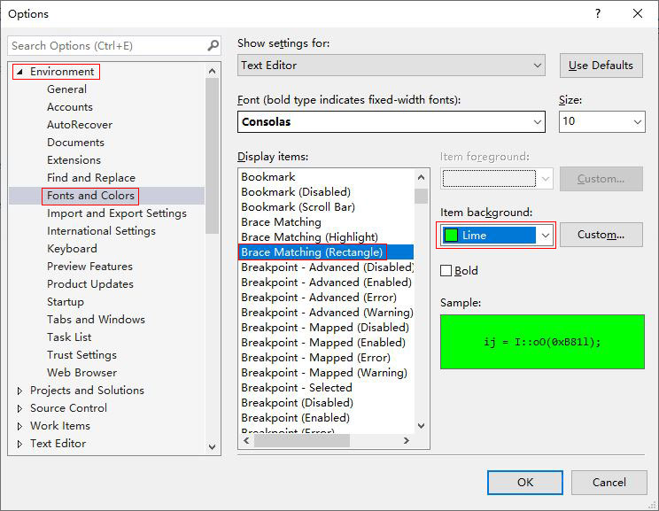 Visual studio change curly brace style