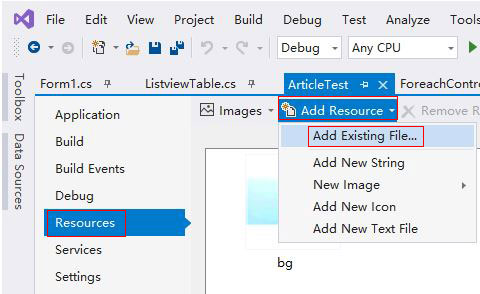 Add an icon into Winforms resources in C#