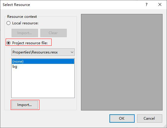 Import an image into Winforms Resources