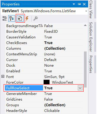 C# listview select row