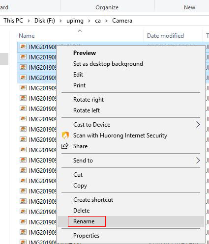 Batch rename files Windows 10