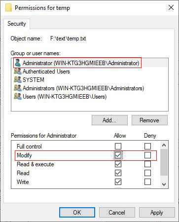 Assign Permissions in Windows 10