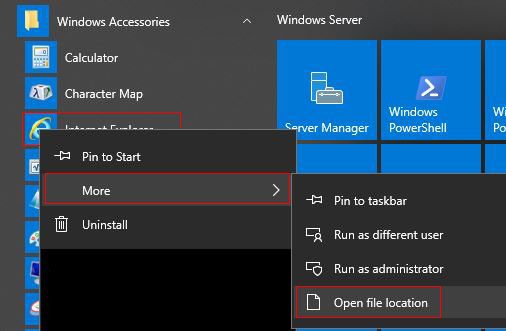How to get Internet Explorer icon on desktop Windows 10