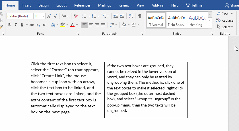 Can't select text box in Word