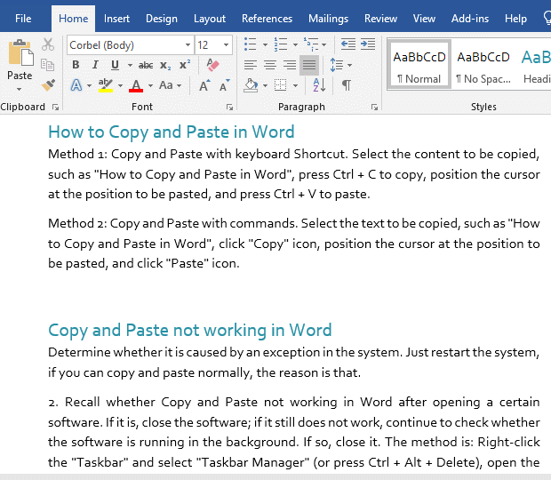 The font is replaced in Word