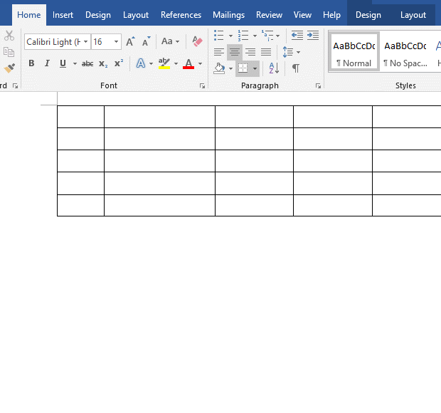 The First line causes the table to be unable to type text