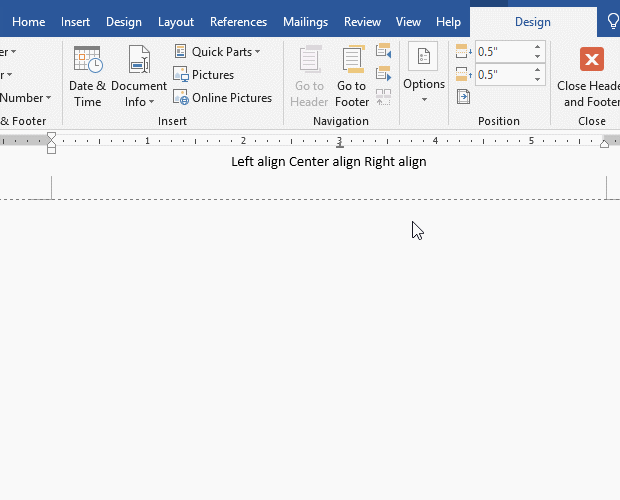 how to set a left Tab Stop in Word