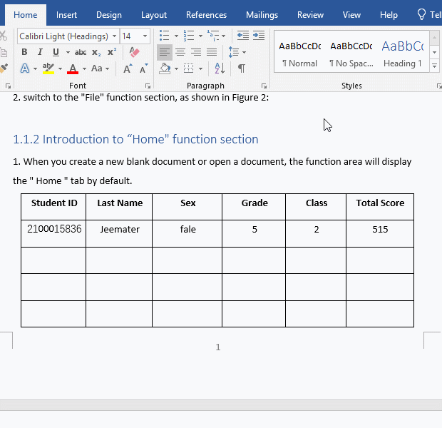 Can't move table in word