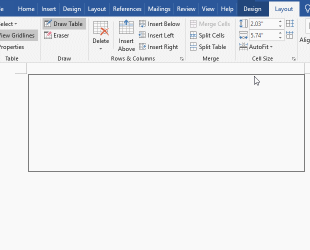 How to draw a line in a table in Word