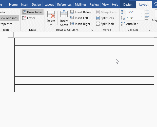 Drawing a vertical line in Word