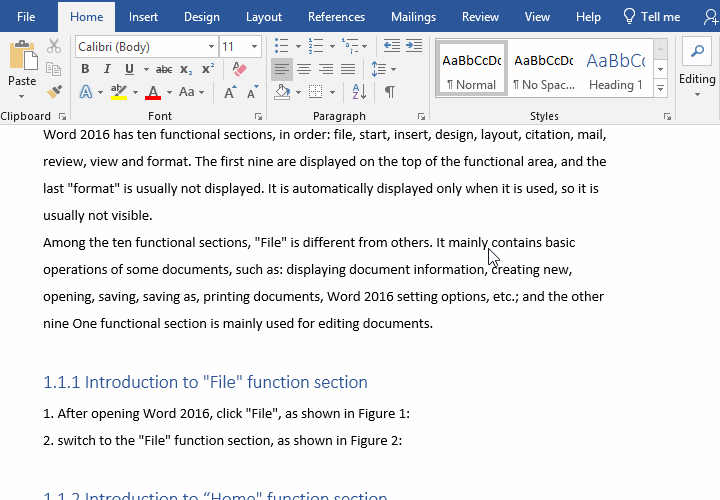 View in Info of File tab in Word