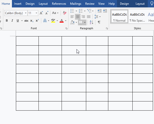 Input text to the table in Word