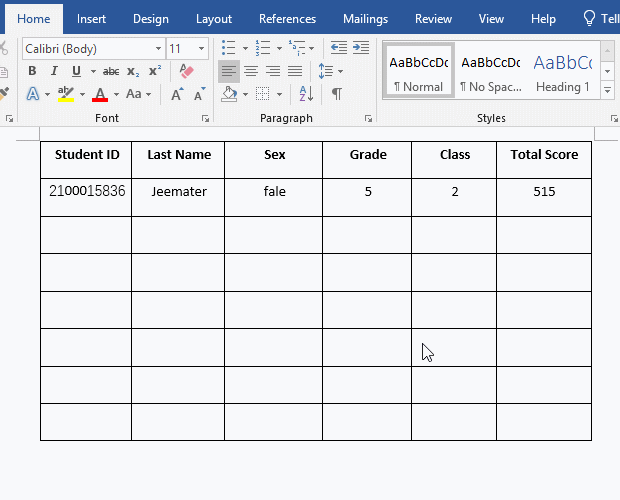 How to remove table formatting in Word