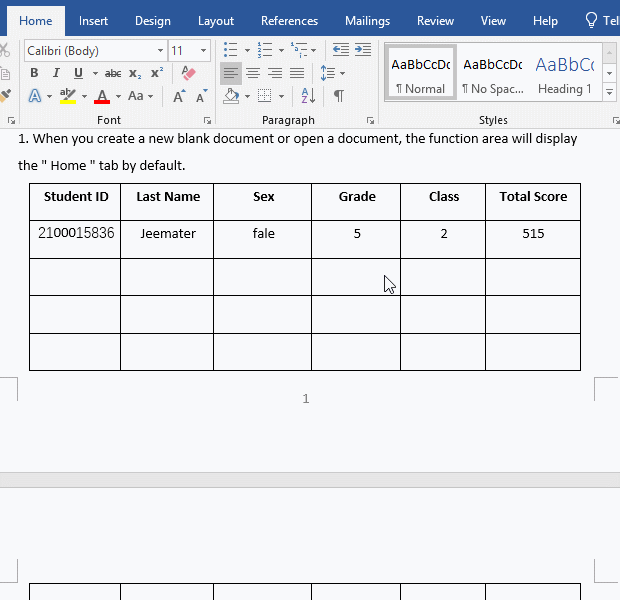  Cannot move table down in Word