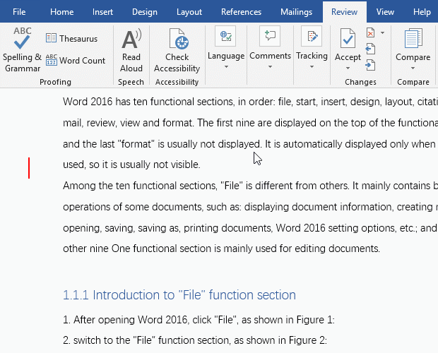 how to insert word count in word 2016