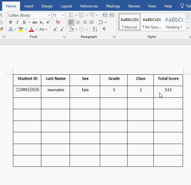 How to delete a table in Microsoft Word