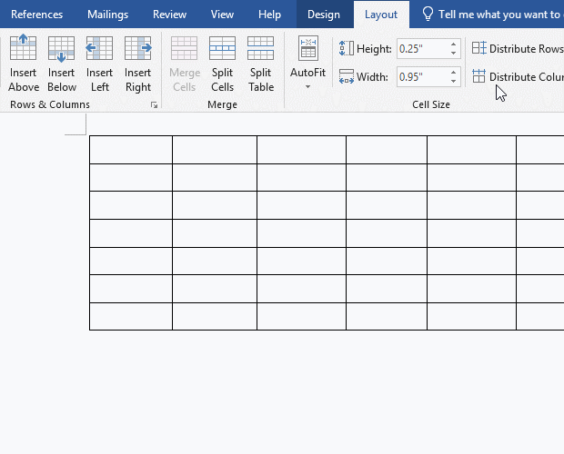 How to insert a line in a table in Word