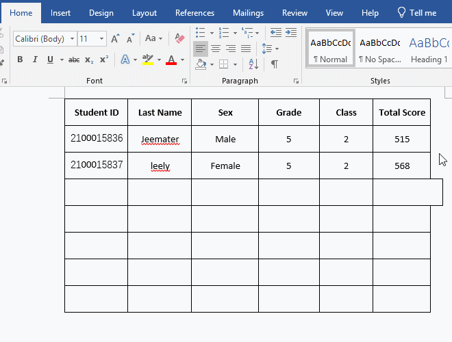 Cannot merge cells in Word
