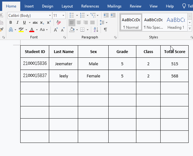 How to merge cells in Word