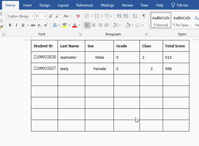 How to vertically align text in Word table