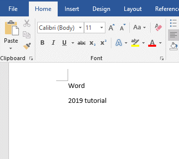 How to insert text in Word