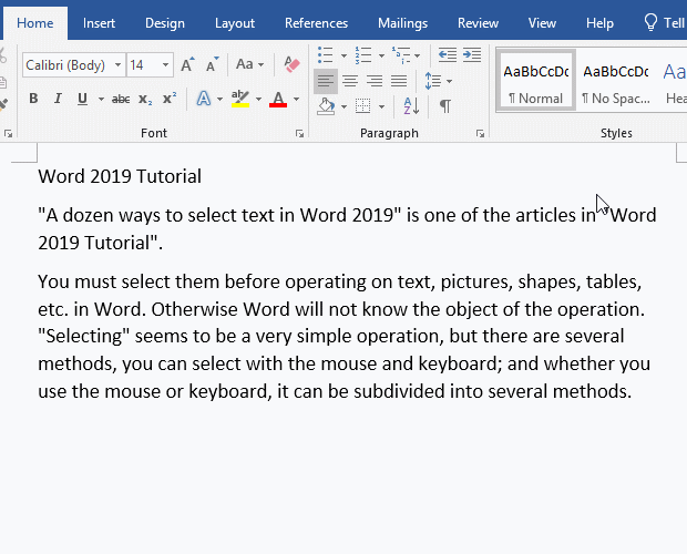 How do you select a paragraph in Microsoft Word