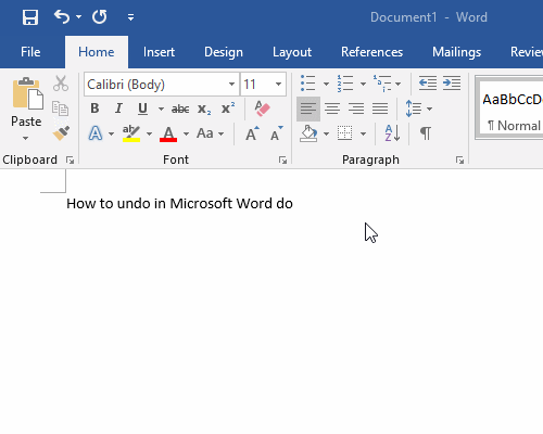 How to Undo in Word