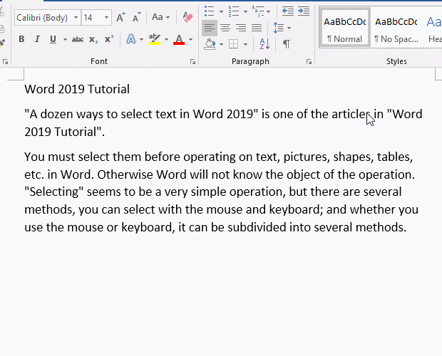 How to use Find to select all the same text in Word