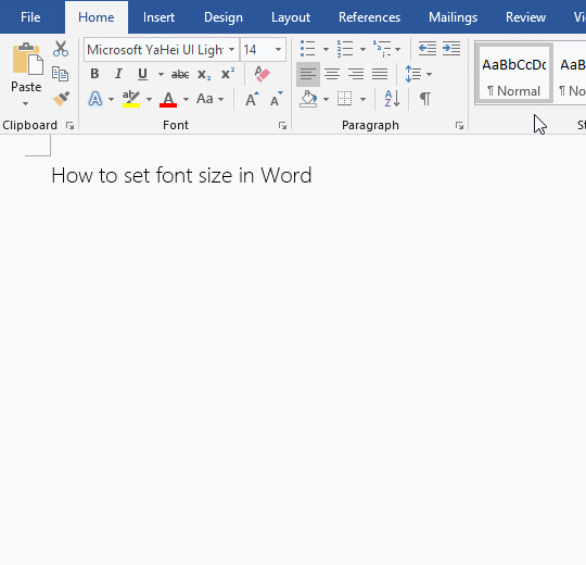 Open the Font dialog box in Word