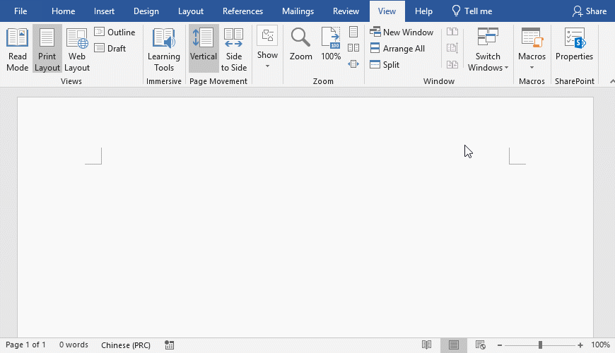 How to change default Zoom in Word