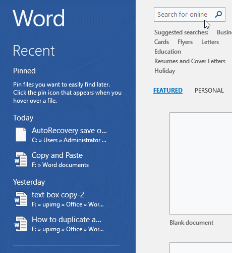 How to delete Word recent documents list